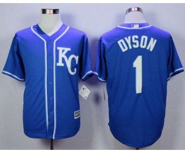 Men's Kansas City Royals #1 Jarrod Dyson Blue New Cool Base Jersey