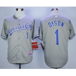 Men's Kansas City Royals #1 Jarrod Dyson Grey Cool Base Jersey