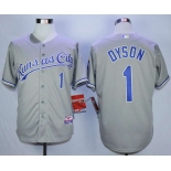 Men's Kansas City Royals #1 Jarrod Dyson Grey Cool Base Jersey
