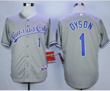 Men's Kansas City Royals #1 Jarrod Dyson Grey Cool Base Jersey