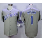 Men's Kansas City Royals #1 Jarrod Dyson Grey New Cool Base Jersey