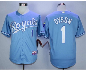 Men's Kansas City Royals #1 Jarrod Dyson Light Blue Cool Base Jersey