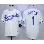Men's Kansas City Royals #1 Jarrod Dyson White New Cool Base Jersey