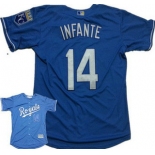 Men's Kansas City Royals #14 Omar Infante Alternate Light Blue MLB Cool Base Jersey