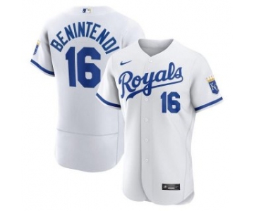Men's Kansas City Royals #16 Andrew Benintendi White Flex Base Stitched Jersey