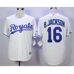 Men's Kansas City Royals #16 B.Jackson White New Cool Base Jersey
