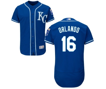Men's Kansas City Royals #16 Paulo Orlando Majestic Royal Blue 2016 Flexbase Authentic Collection Jersey