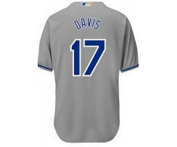 Men's Kansas City Royals #17 Wade Davis Gray Jersey