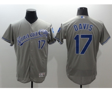 Men's Kansas City Royals #17 Wade Davis Gray Road 2016 Flexbase Majestic Baseball Jersey