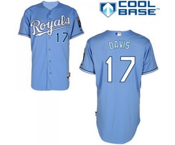 Men's Kansas City Royals #17 Wade Davis Light Blue Jersey