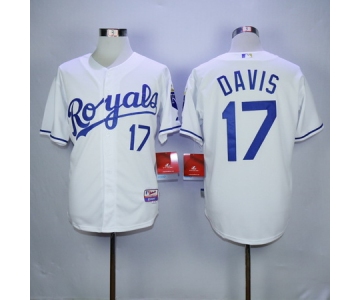 Men's Kansas City Royals #17 Wade Davis White Home Cool Base Baseball Jersey