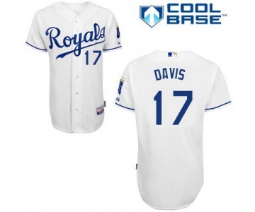 Men's Kansas City Royals #17 Wade Davis White Jersey