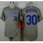 Men's Kansas City Royals #30 Yordano Ventura Gray Jersey