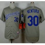 Men's Kansas City Royals #30 Yordano Ventura Gray Jersey