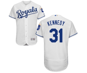 Men's Kansas City Royals #31 Ian Kennedy Majestic White 2016 Flexbase Authentic Collection Jersey