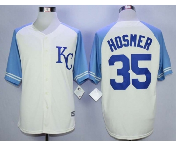 Men's Kansas City Royals #35 Eric Hosmer Cream New Cool Base Jersey