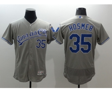 Men's Kansas City Royals #35 Eric Hosmer Gray Road 2016 Flexbase Majestic Baseball Jersey