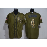 Men's Kansas City Royals #4 Alex Gordon Green Salute to Service Majestic Baseball Jersey