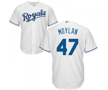 Men's Kansas City Royals #47 Peter Moylan White Home Stitched MLB Majestic Cool Base Jersey