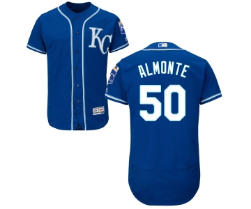 Men's Kansas City Royals #50 Miguel Almonte Majestic Royal Blue 2016 Flexbase Authentic Collection Jersey