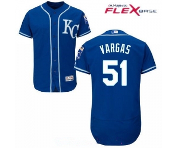 Men's Kansas City Royals #51 Jason Vargas Navy Blue Alternate Stitched MLB Majestic Flex Base Jersey