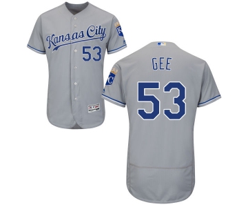 Men's Kansas City Royals #53 Dillon Gee Majestic Gray 2016 Flexbase Authentic Collection Jersey