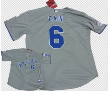 Men's Kansas City Royals #6 Lorenzo Cain Gray Jersey