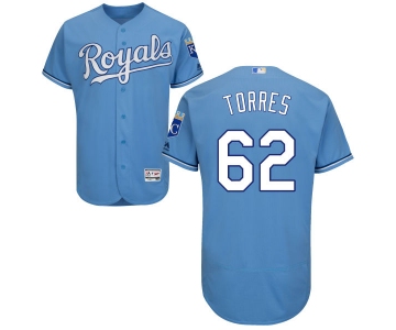 Men's Kansas City Royals #62 Ramon Torres Majestic Light Blue 2016 Flexbase Authentic Collection Jersey