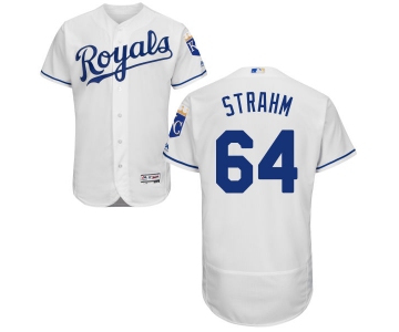 Men's Kansas City Royals #64 Matthew Strahm Majestic White 2016 Flexbase Authentic Collection Jersey