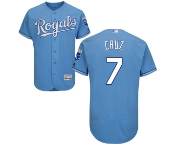 Men's Kansas City Royals #7 Tony Cruz Majestic Light Blue 2016 Flexbase Authentic Collection Jersey