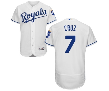 Men's Kansas City Royals #7 Tony Cruz Majestic White 2016 Flexbase Authentic Collection Jersey