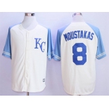 Men's Kansas City Royals #8 Mike Moustakas Cream New Cool Base Jersey