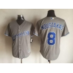 Men's Kansas City Royals #8 Mike Moustakas Gray Road 2015 MLB Cool Base Jersey