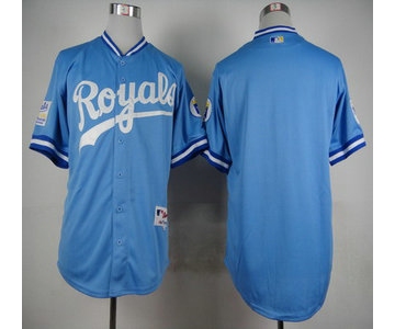 Men's Kansas City Royals Blank 1985 Turn Back The Clock Blue Jersey