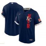 Men's Kansas City Royals Blank 2021 Navy All-Star Cool Base Stitched MLB Jersey