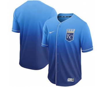 Men's Kansas City Royals Blank Blue Drift Fashion Jersey