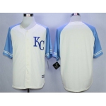 Men's Kansas City Royals Blank Cream New Cool Base Jersey