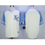 Men's Kansas City Royals Blank Cream New Cool Base Jersey