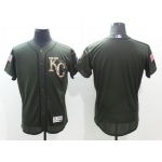 Men's Kansas City Royals Blank Green Salute to Service 2016 Flexbase Majestic Baseball Jersey