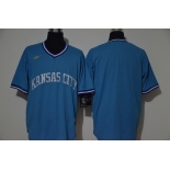 Men's Kansas City Royals Blank Light Blue Pullover Cool Base Cooperstown Collection Stitched Nike MLB Jersey
