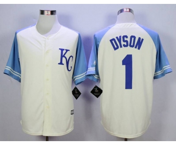 Men's Kansas City Royals #Jarrod Dyson Cream New Cool Base Jersey