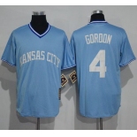 Royals #4 Alex Gordon Light Blue Cooperstown Stitched MLB Jersey