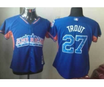 LA Angels of Anaheim #27 Mike Trout 2013 All-Star Blue Womens Jersey