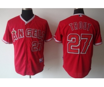 LA Angels of Anaheim #27 Mike Trout Red Jersey