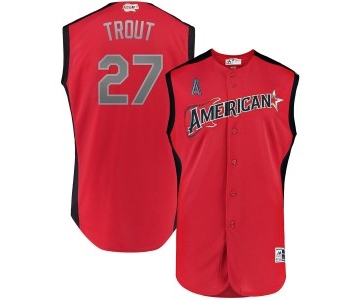 MLB American League 27 Mike Trout Red 2019 All-Star Game Men Jersey