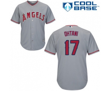 Angels #17 Shohei Ohtani Grey Cool Base Stitched Youth Baseball Jersey