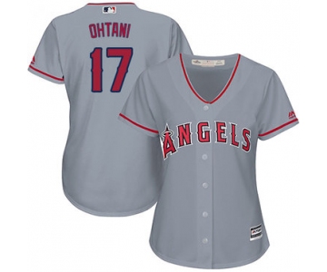 Angels #17 Shohei Ohtani Grey Road Women's Stitched Baseball Jersey
