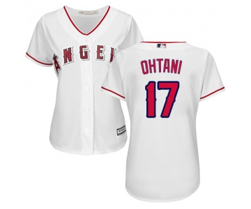 Angels #17 Shohei Ohtani White Home Women's Stitched Baseball Jersey