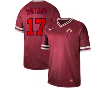 Angels of Anaheim #17 Shohei Ohtani Red Authentic Cooperstown Collection Stitched Baseball Jersey