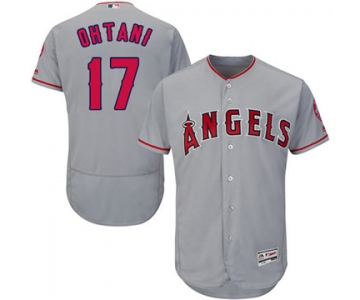 LA Angels of Anaheim #17 Shohei Ohtani Grey Flexbase Authentic Collection Stitched MLB Jersey